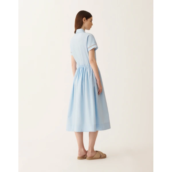 Fabiana Filippi Sky Blue Poplin Polo Dress, view 4