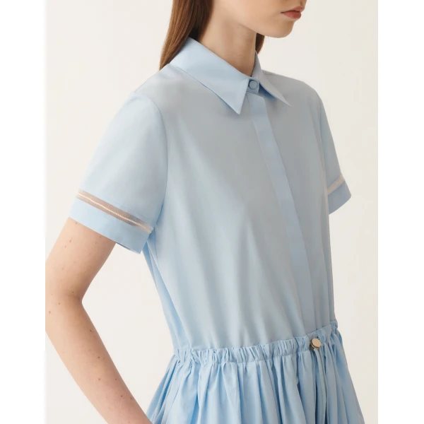 Fabiana Filippi Sky Blue Poplin Polo Dress, view 5