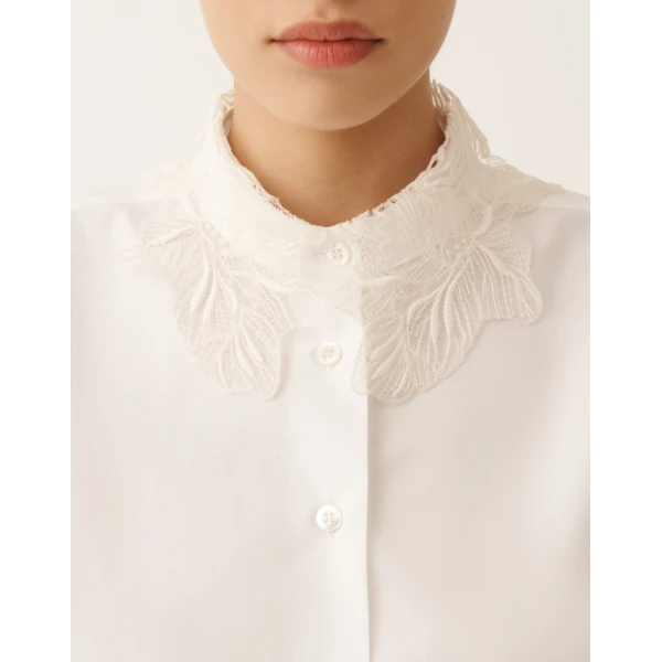Fabiana Filippi Sleeveless Shirt in Optical White Poplin, view 5
