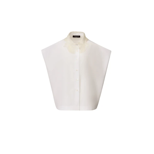 Fabiana Filippi Sleeveless Shirt in Optical White Poplin