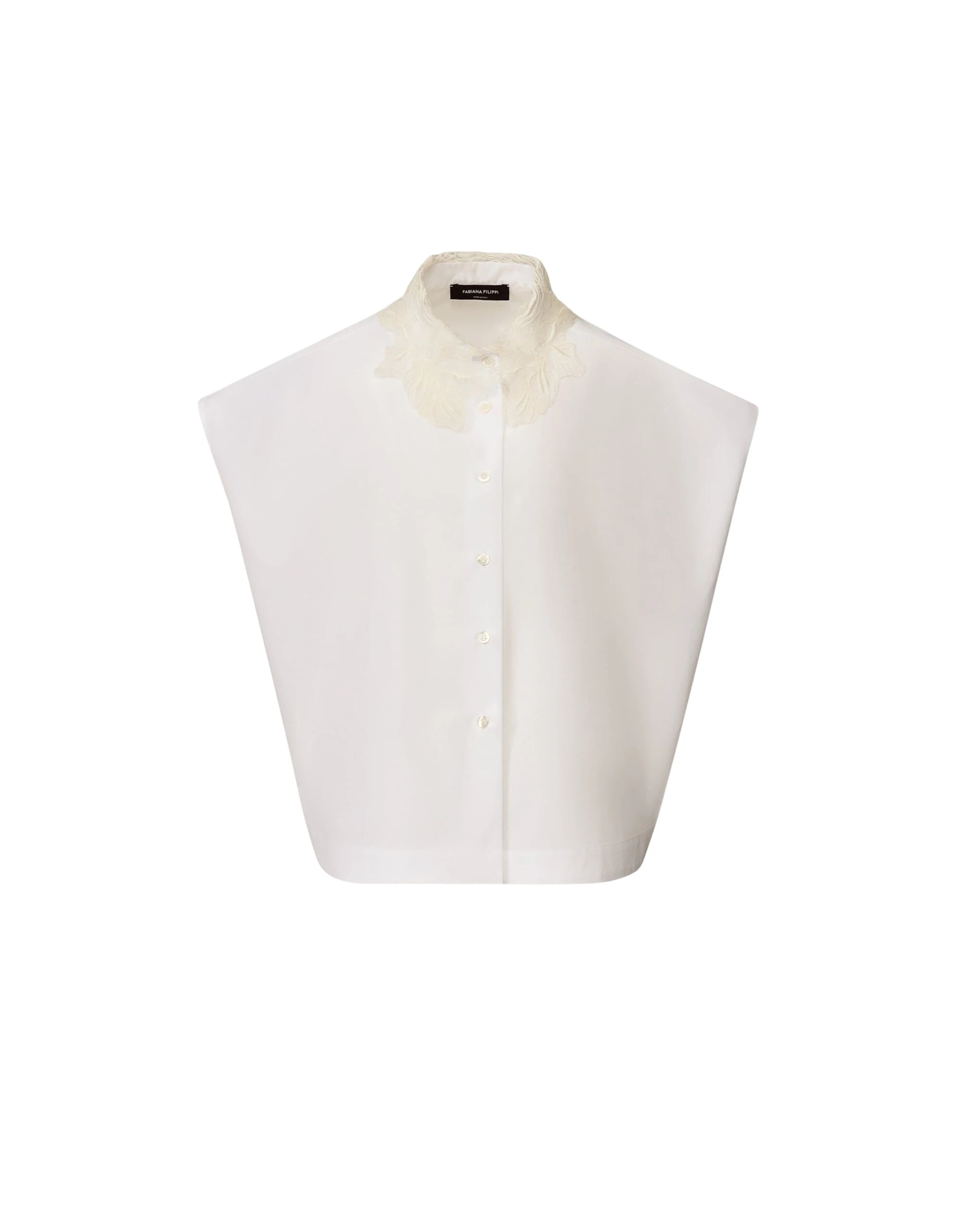 Fabiana Filippi Sleeveless Shirt in Optical White Poplin