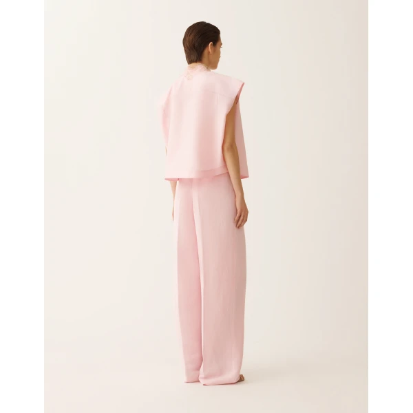 Fabiana Filippi Sleeveless Shirt in Petal Pink Poplin, view 4