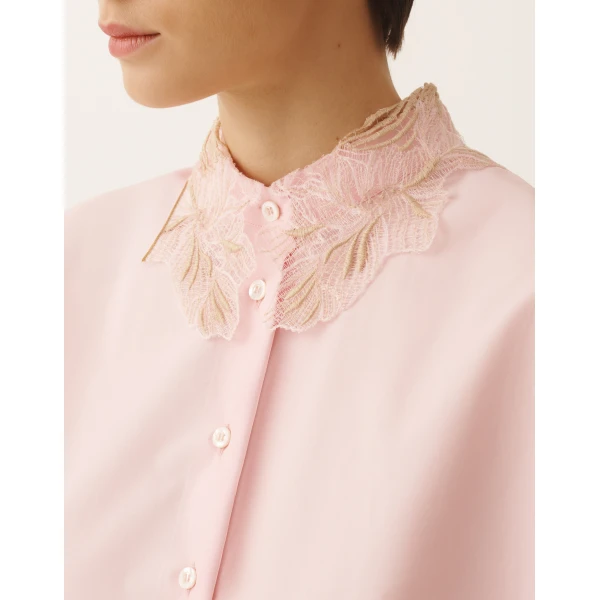Fabiana Filippi Sleeveless Shirt in Petal Pink Poplin, view 5