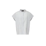 Fabiana Filippi Sleeveless Shirt in Sky-Blue Linen Fabric, Sky Blue