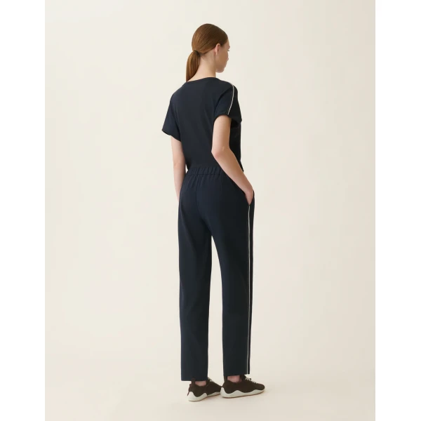 Fabiana Filippi Spello Jogging Trousers in Milano Stitch Jersey, Midnight Blue, view 4