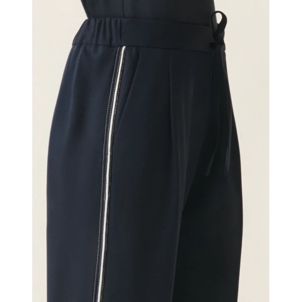 Fabiana Filippi Spello Jogging Trousers in Milano Stitch Jersey, Midnight Blue, view 5