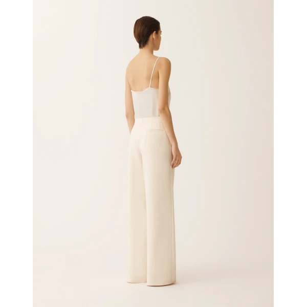 Fabiana Filippi Spoleto Trousers in Wool and Silk, Butter, view 4
