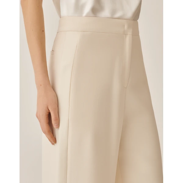 Fabiana Filippi Spoleto Trousers in Wool and Silk, Butter, view 5