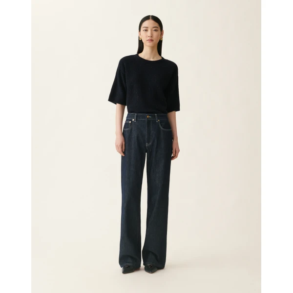 Fabiana Filippi Straight Leg Denim Trousers in Softened Blue, view 3