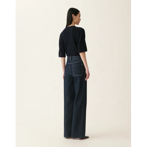 Fabiana Filippi Straight Leg Denim Trousers in Softened Blue, view 4