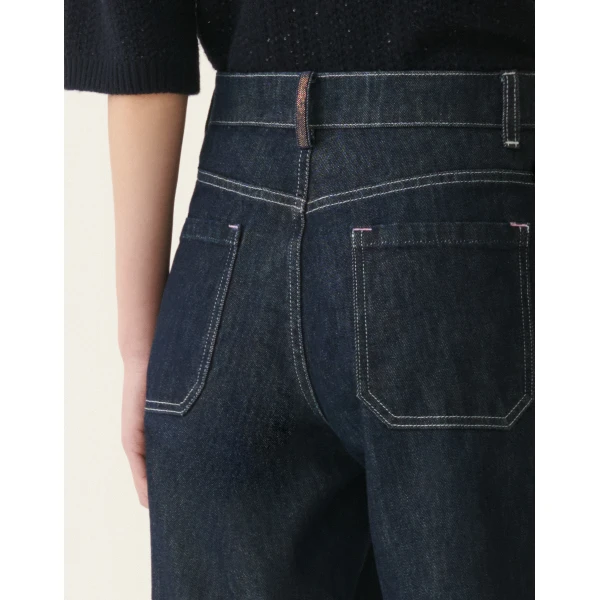 Fabiana Filippi Straight Leg Denim Trousers in Softened Blue, view 5