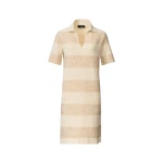 Fabiana Filippi Striped Cotton Tweed Dress with Sequins in Butter