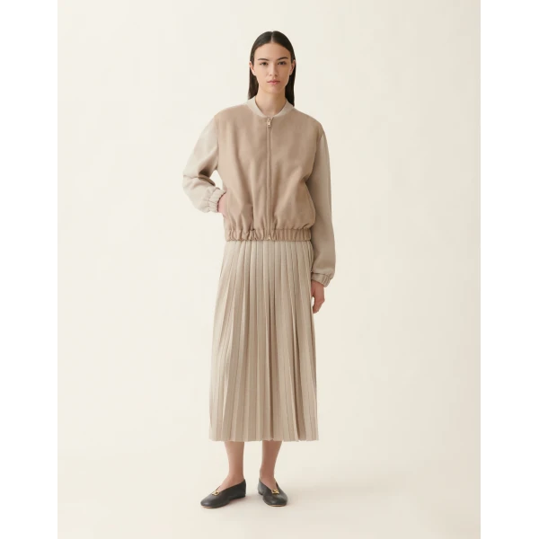 Fabiana Filippi Suede Bomber in Cachà Jacket, view 3
