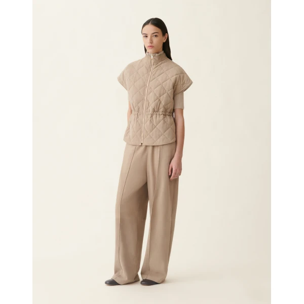 Fabiana Filippi Suede Cape with Quilting in Cachà, view 3