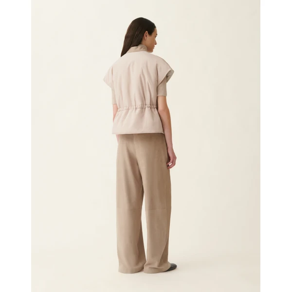 Fabiana Filippi Suede Cape with Quilting in Cachà, view 4