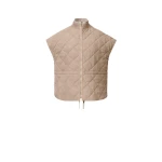 Fabiana Filippi Suede Cape with Quilting in Cachà