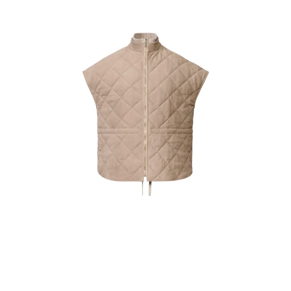 Fabiana Filippi Suede Cape with Quilting in Cachà