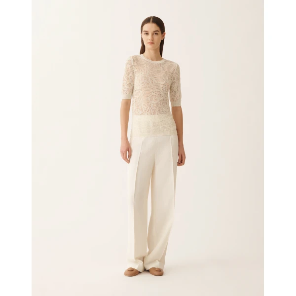 Fabiana Filippi Sweater in Micro Sequins, Mastic, view 3