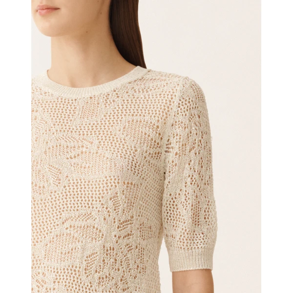 Fabiana Filippi Sweater in Micro Sequins, Mastic, view 5