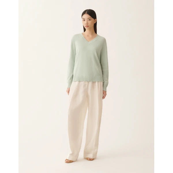 Fabiana Filippi Sweater in Organic Cotton, Ghirri Green, view 3
