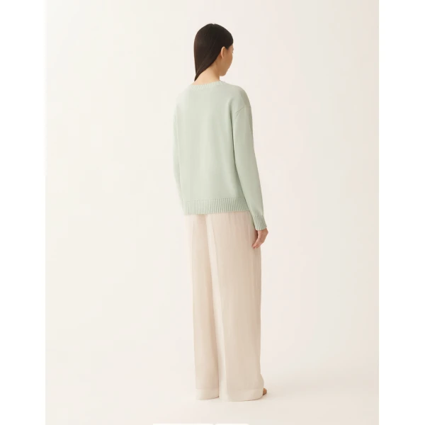 Fabiana Filippi Sweater in Organic Cotton, Ghirri Green, view 4