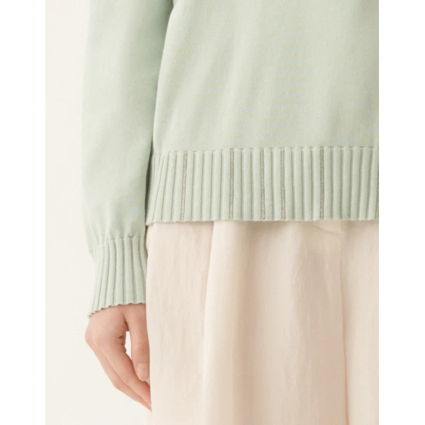 Fabiana Filippi Sweater in Organic Cotton, Ghirri Green, view 5