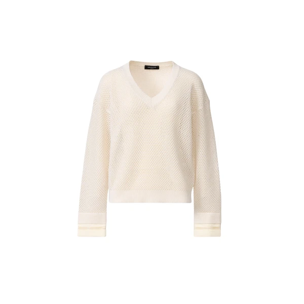 Fabiana Filippi Sweater in Organic Cotton with Lustrous Viscose, Butter