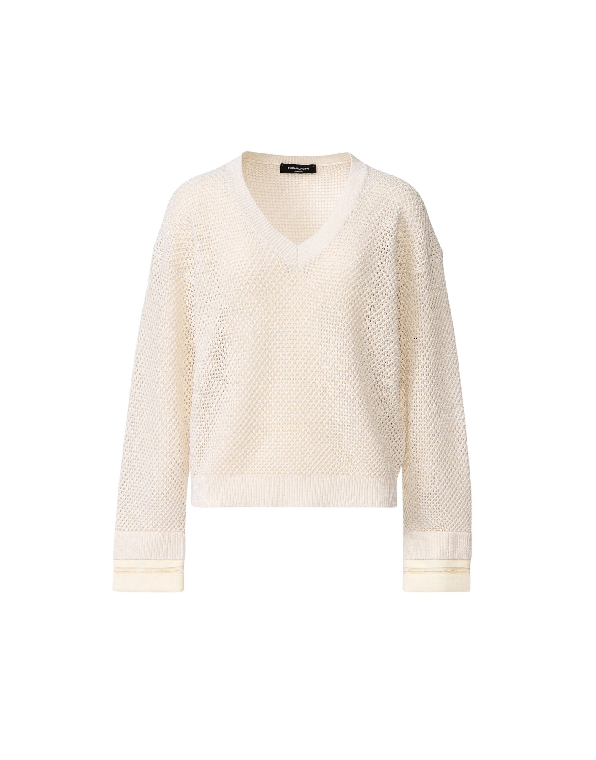 Fabiana-Filippi-Sweater-in-Organic-Cotton-with-Lustrous-Viscose-Butter-scaled17971_nobg Fabiana Filippi Sweater in Organic Cotton with Lustrous Viscose, Butter