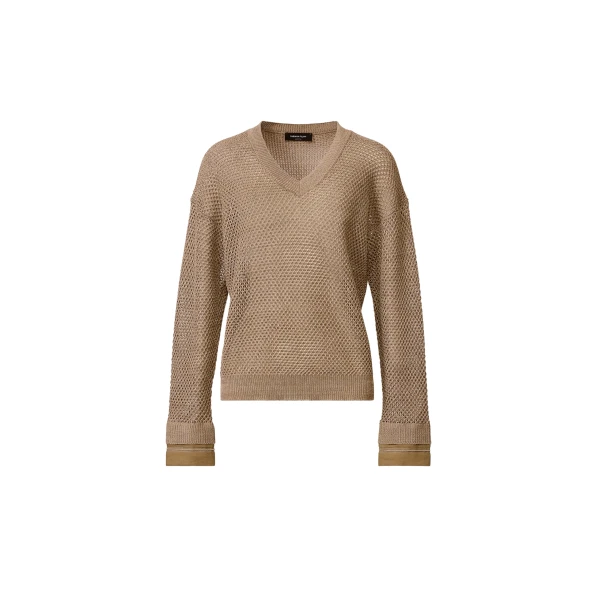 Fabiana Filippi Sweater in Organic Cotton with Lustrous Viscose, Mud