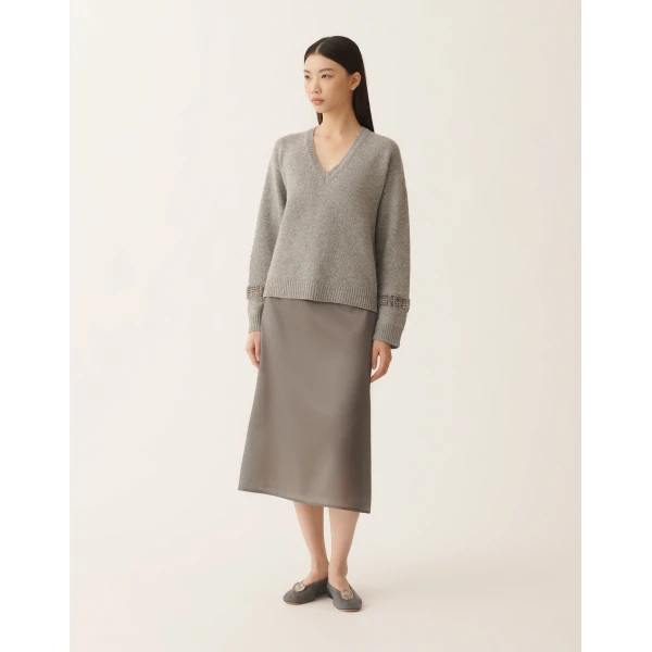 Fabiana Filippi Sweater in Platinum, Rock, view 3