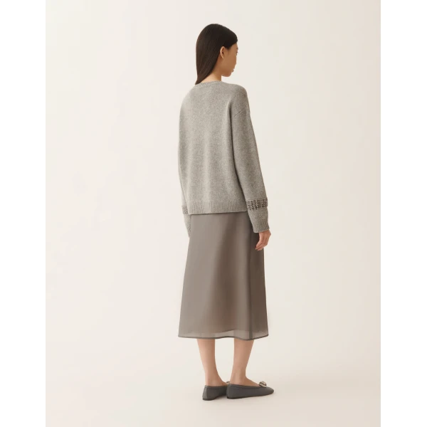 Fabiana Filippi Sweater in Platinum, Rock, view 4