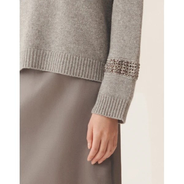 Fabiana Filippi Sweater in Platinum, Rock, view 5