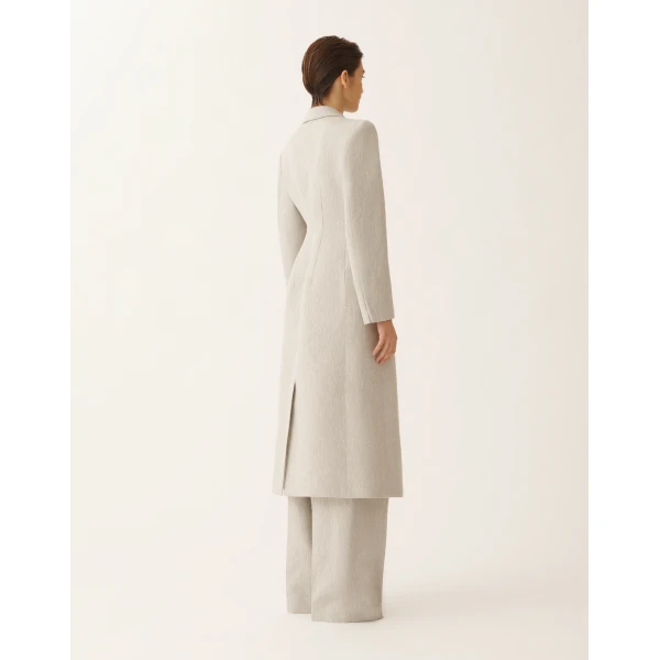 Fabiana Filippi Tailored Redingote in Ice Fil Coupé Drop Pattern Coat, view 4