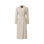 Fabiana Filippi Tailored Redingote in Ice Fil Coupé Drop Pattern Coat