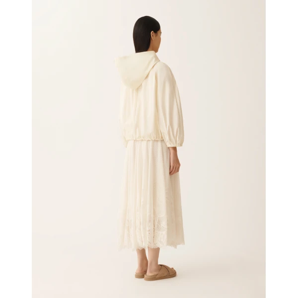 Fabiana Filippi Technical Taffeta Bomber Jacket in Butter, view 4
