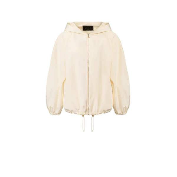 Fabiana Filippi Technical Taffeta Bomber Jacket in Butter