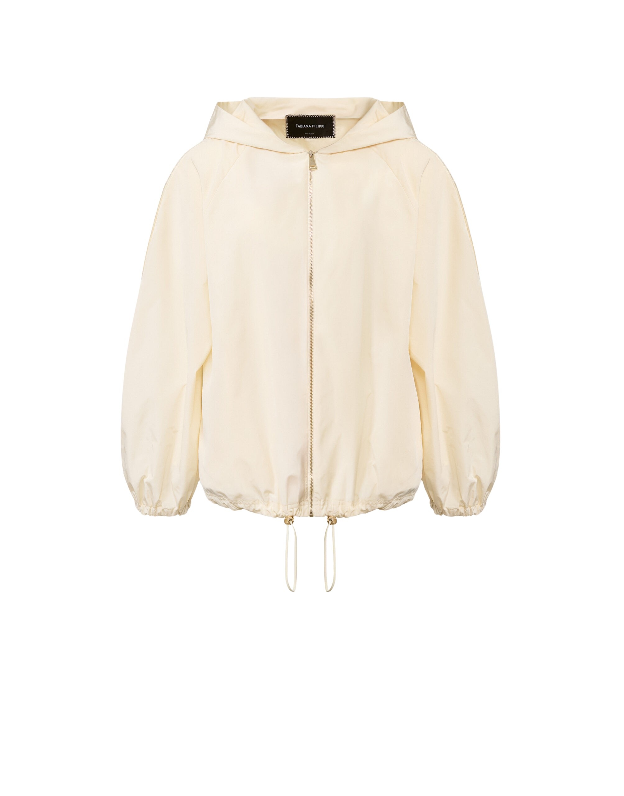 Fabiana Filippi Technical Taffeta Bomber Jacket in Butter