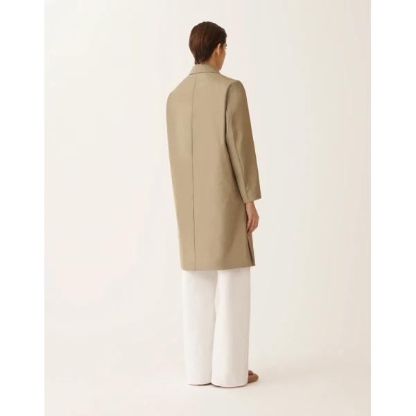 Fabiana Filippi Technical Taffeta Overcoat in Khaki Coat, view 4