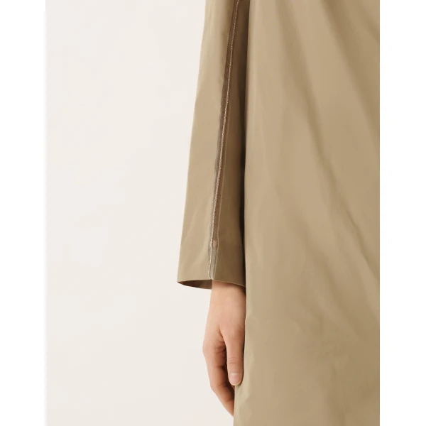 Fabiana Filippi Technical Taffeta Overcoat in Khaki Coat, view 5