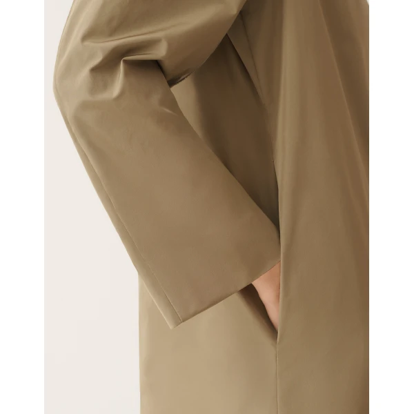 Fabiana Filippi Technical Taffeta Overcoat in Khaki Coat, view 6