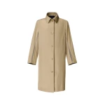Fabiana Filippi Technical Taffeta Overcoat in Khaki Coat