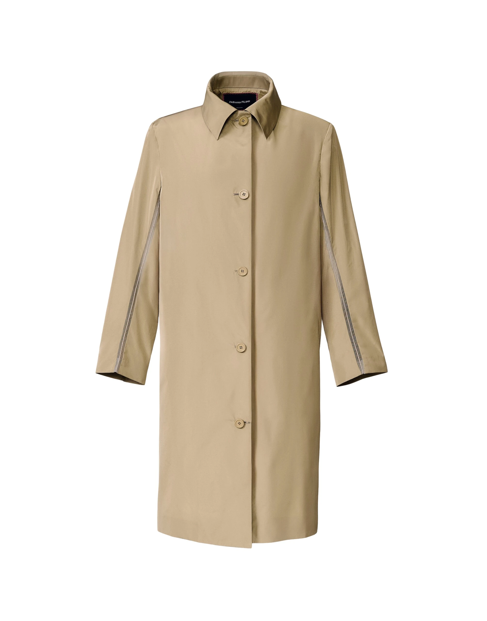 Technical Taffeta Overcoat in Khaki