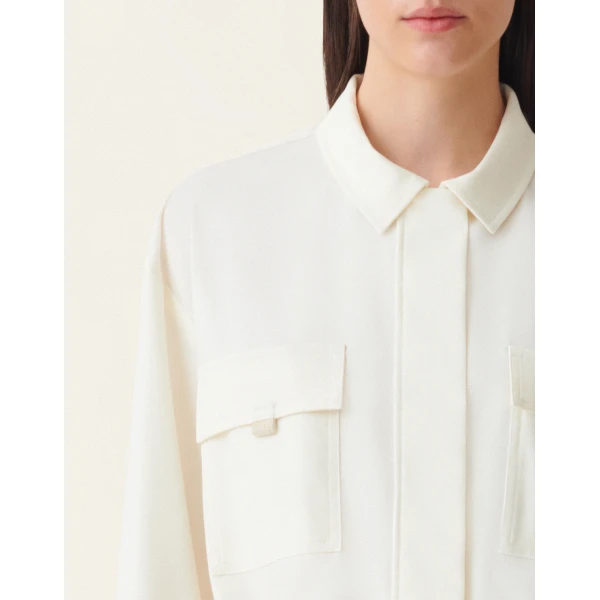 Fabiana Filippi Techno Tailoring Bomber in Butter Jacket, view 5