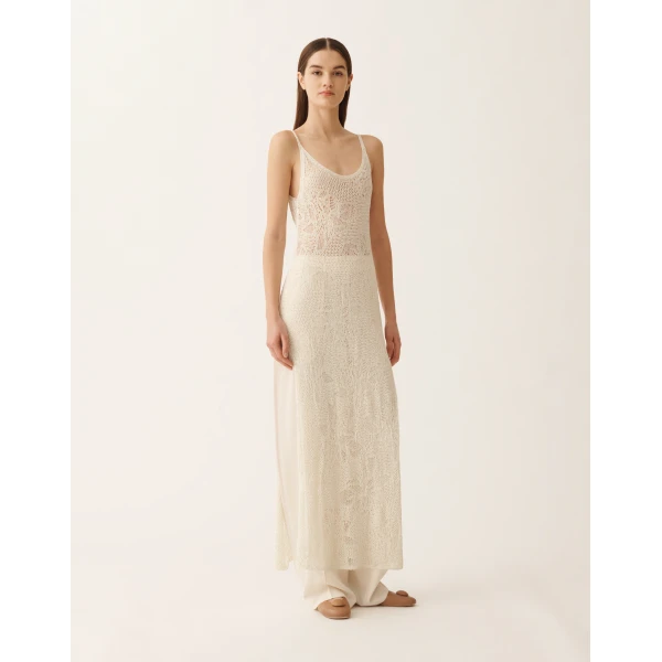 Fabiana Filippi Top Lingerie in Micro Sequins, Mastic, view 3