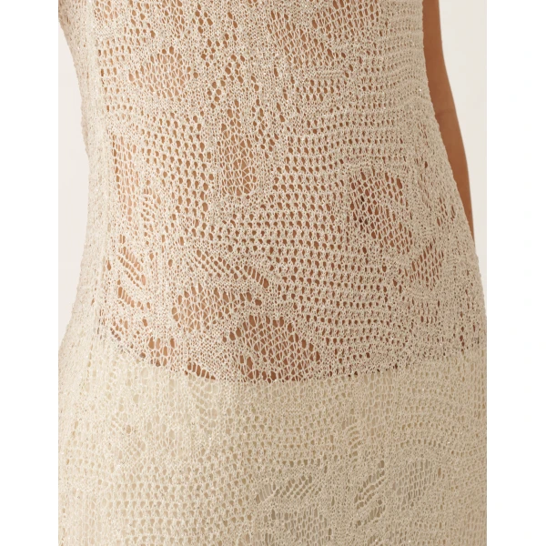 Fabiana Filippi Top Lingerie in Micro Sequins, Mastic, view 5