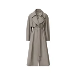 Fabiana Filippi Trench Coat in Lightweight Bi-Stretch Wool, Rock Mélange