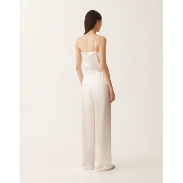 Fabiana Filippi Trevi Pants in Aqua Satin, Butter, view 4