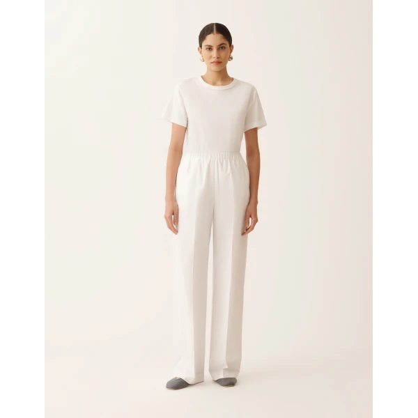 Fabiana Filippi Trevi Pants in Optical White Poplin, view 3