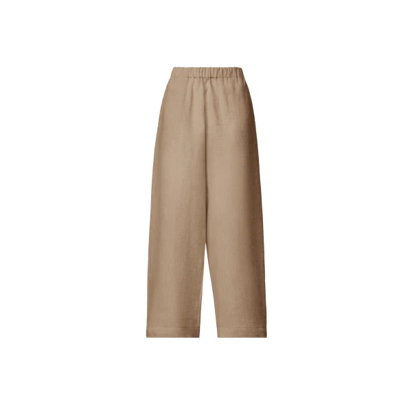 Fabiana Filippi Trevi Pants in Taupe Linen Canvas, Dove Grey