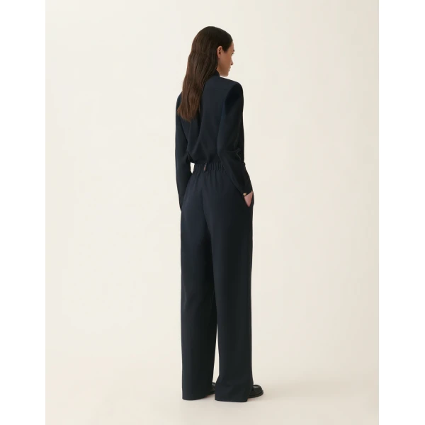 Fabiana Filippi Trevi Trousers in Bistretch Cool Wool, Midnight Blue, view 4